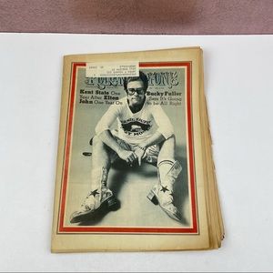 Vintage Rolling Stone Magazine Elton John Bucky Fuller June 10, 1971 Music Art
